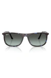 Ray Ban Ray-ban 61mm Polarized Gradient Rectangular Sunglasses In Blue