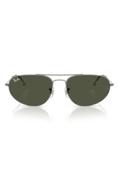 Ray Ban Ray-ban 62mm Oversize Irregular Sunglasses In Metallic