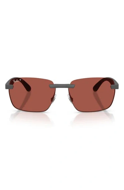 Ray Ban Ray-ban 62mm Polarized Irregular Sunglasses