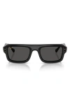 Ray Ban Ray-ban 56mm Polarized Rectangular Sunglasses In Black