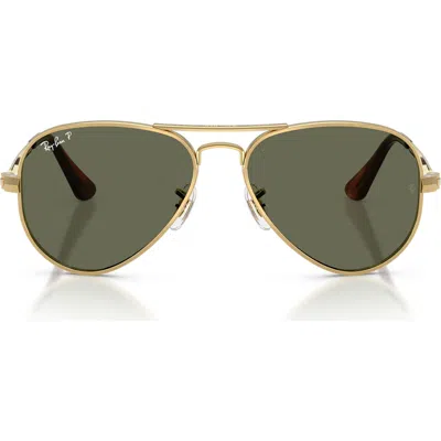 Ray Ban Ray-ban Aviator Max 58mm Polarized Pilot Sunglasses In Metallic