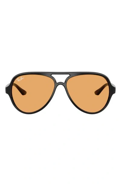 Ray Ban Cats 5000 Classic Summer Capsule Sunglasses Black Frame Orange Lenses 59-13