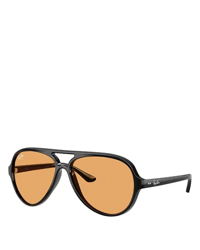 Ray Ban Cats 5000 Classic Summer Capsule Sunglasses Black Frame Orange Lenses 59-13