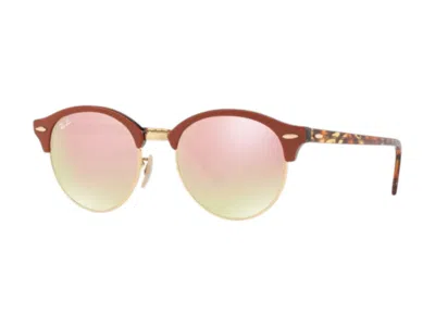 Pre-owned Ray Ban Rayban Clubround Brown Sunglasses In Brown (rb4246/12207o/51)