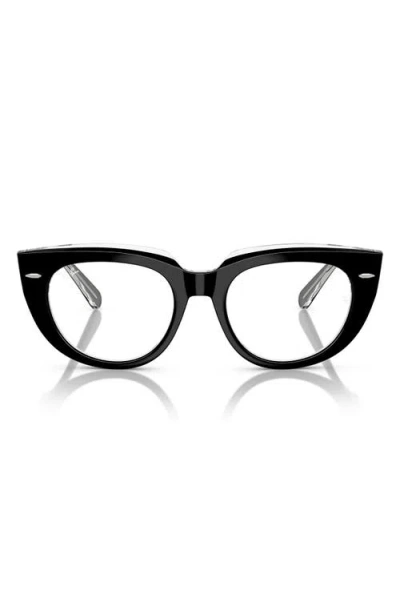 Ray Ban Ray-ban Doreen 48mm Small Square Optical Glasses In Black