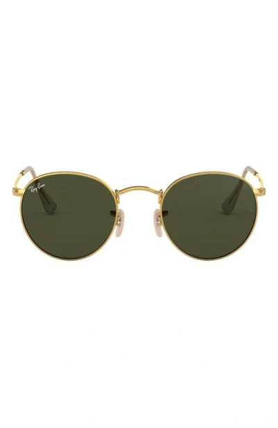 Ray Ban Ray-ban Icons 50mm Round Metal Sunglasses In Gold