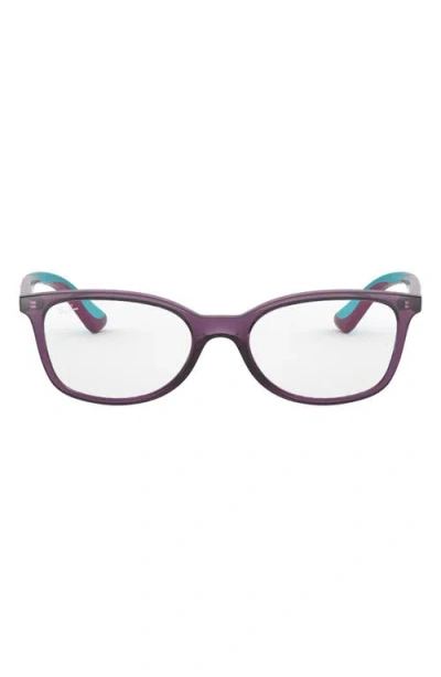 Ray Ban Ray-ban Kids' 47mm Small Rectangular Optical Glasses In Purple