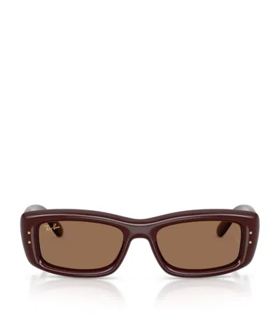 Ray Ban Ray-ban Kiliane Puffer Rectangle Sunglasses In Burgundy