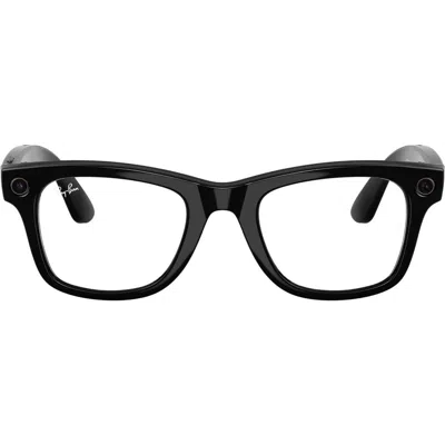 Ray Ban Ray-ban Meta Wayfarer Gen 2 50mm Square Ai Sunglasses In Black
