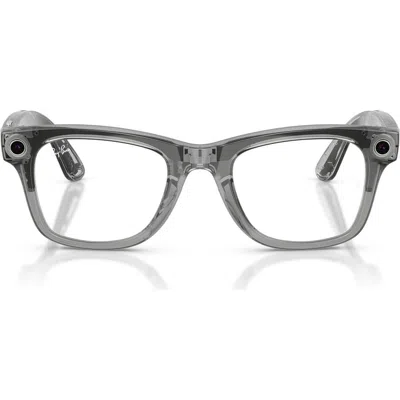 Ray Ban Ray-ban Meta Wayfarer Gen 2 50mm Square Ai Sunglasses In Grey/transitions Sapphire
