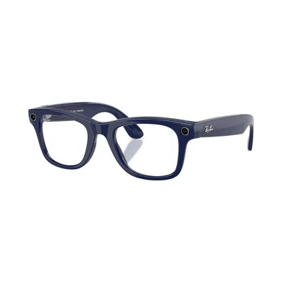 Pre-owned Ray Ban Ray-ban Meta Wayfarer 'shiny Cosmic Blue/clear To Sapphire Transitions' | Men's Size Onesize