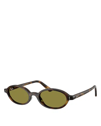 Ray Ban Ray-ban Oval Sunglasses, 51mm In Brown