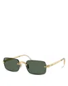 Ray Ban Ray-ban 54mm Polarized Rectangular Sunglasses In Gold