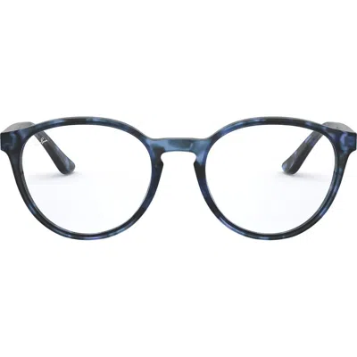 Ray Ban Ray-ban Phantos 52mm Round Optical Glasses In Blue