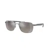 Ray Ban Rectangle-frame Mirrored-lens Sunglasses In Gray