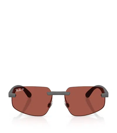 Ray Ban Womens Grey Rb4475 Irregular-frame Peek Sunglasses In Gray