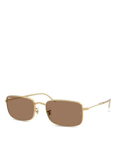 Ray Ban Ray-ban Rectangular Sunglasses, 56mm In Brown