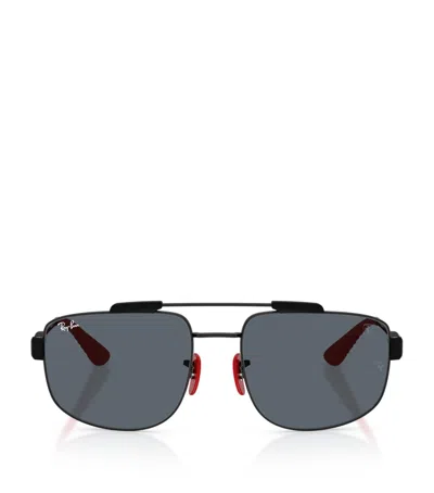 Ray Ban Ray-ban Scuderia Ferrari Collection Square Sunglasses In Black