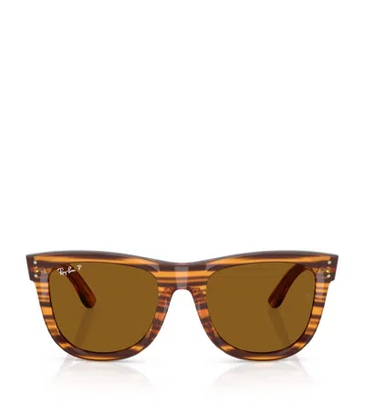 Ray Ban Ray-ban Stripe Wayfarer Reverse Sunglasses In Brown