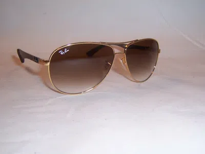 Pre-owned Ray Ban Rayban Sunglasses Carbon Fibre Rb 8313 001/51 Gold/brown Authentic 61mm