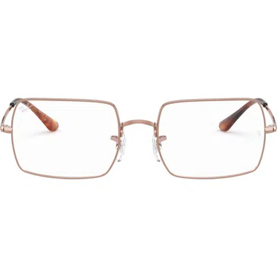 Ray Ban Ray-ban Unisex 1969 51mm Rectangular Optical Glasses In Gray