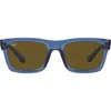 Ray Ban Ray-ban Warren 57mm Rectangular Sunglasses In Blue