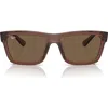 Ray Ban Ray-ban Warren 57mm Rectangular Sunglasses In Brown