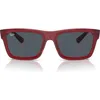 Ray Ban Ray-ban Warren 57mm Rectangular Sunglasses In Red
