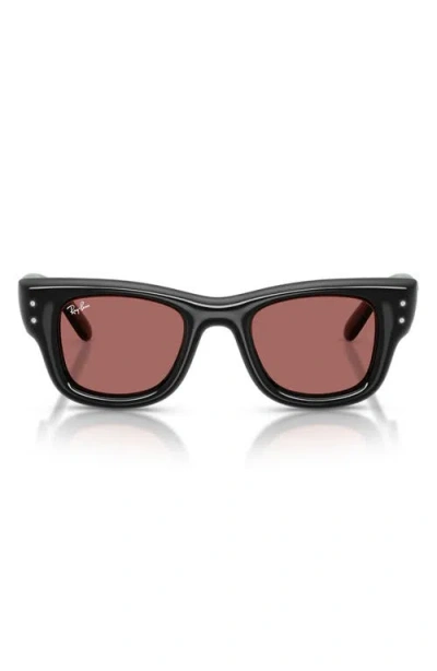 Ray Ban Ray-ban Wayfarer Puffer 47mm Small Square Sunglasses In Black