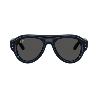 Pre-owned Ray Ban Ray-ban X A$ap Rocky Aviator Puffer 'transparent Blue/grey' | Men's Size 50