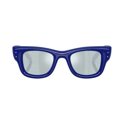 Pre-owned Ray Ban Ray-ban X A$ap Rocky Wayfarer Puffer 'blue/green Mirror' | Men's Size 50