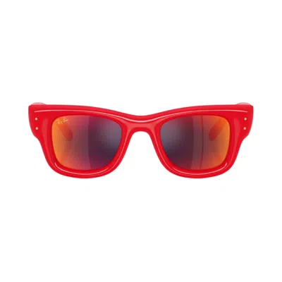 Pre-owned Ray Ban Ray-ban X A$ap Rocky Wayfarer Puffer 'red/brown Mirror' | Men's Size 50