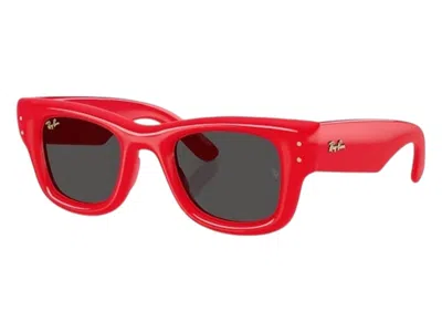 Pre-owned Ray Ban Rayban X A$ap Rocky Wayfarer Puffer Sunglasses In Polished Red Ultra Black (rb4940)