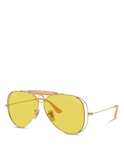 Ray Ban Ray-ban X Dolce & Gabbana Aviator Sunglasses, 58mm In Gold