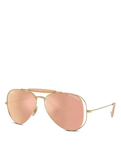 Ray Ban Ray-ban X Dolce & Gabbana Mirrored Aviator Sunglasses, 58mm In Orange