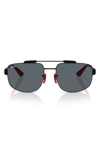 Ray Ban Ray-ban X Scuderia Ferrari 58mm Square Sunglasses In Gray