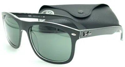 Pre-owned Ray Ban Ray-ban Rb 4226 6052/71 Matte Black W/green Lens Authentic Sunglasses 56-16