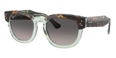 Ray Ban Rb0298s Mega Hawkeye Polarized 1376m3 Men's Sunglasses Green Size 53 In Tortoise On Transparent Green