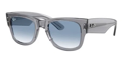 Ray Ban Rb0840s Mega Wayfarer 68463f Occhiali Da Sole Grigi Per Uomo In Blue