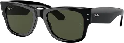 Pre-owned Ray Ban Ray-ban Rb0840s Mega Wayfarer Square Sunglasses, Black/green, 51 Mm