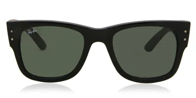 Ray Ban Rb0840sf Mega Wayfarer Asian Fit 901/31 Men's Sunglasses Black Size 52 In Green