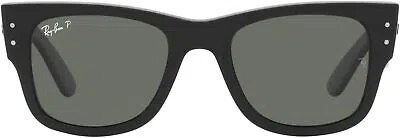 Pre-owned Ray Ban Ray-ban Rb0840sf Mega Wayfarer Sunglasses, Black Green Polarized, 52mm