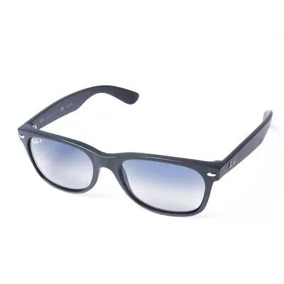 Pre-owned Ray Ban Ray-ban Rb2132 601s78 Black Square Blue Gradient Gray Polarized 55mm Sunglasses