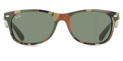 Ray Ban Rb2132 New Wayfarer 682331 Men's Sunglasses Pattern Size 55 In Green