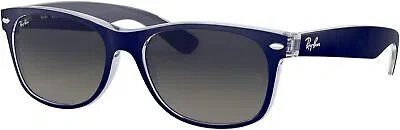 Pre-owned Ray Ban Rb2132 Ray-ban Wayfarer Matte Blue Sunglasses, 55mm In Gray