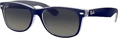 Pre-owned Ray Ban Ray-ban Rb2132 Wayfarer Sunglasses, Matte Blue, 52mm In Light Grey Gradient Dark Grey