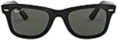 Pre-owned Ray Ban Ray-ban Rb2140 Original Wayfarer Square Sunglasses, Black Green Polarized, 50 Mm