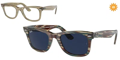 Ray Ban Rb2140 Wayfarer Men's Glasses, Clear, Size 50 In Blue