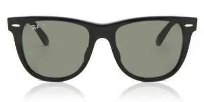 Ray Ban Rb2140f Original Wayfarer Vestibilità Orientale Polarized 901/58 Occhiali Da Sole Neri Per Uomo In Black