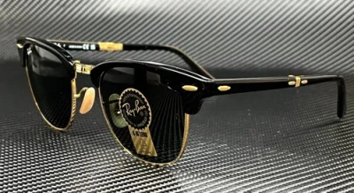 Pre-owned Ray Ban Rb2176 901 Black Green G-15 Folding Men's 51 Mm Sunglasses